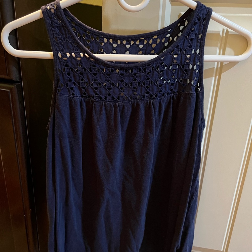super cute, Lace, Navy Tank